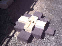 Sculpture From Everyday Life No#2, Durer's Black Swan. Storage heater bricks on concrete.